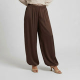 Women's High Waist Wide Leg Trousers Elastic Waistband